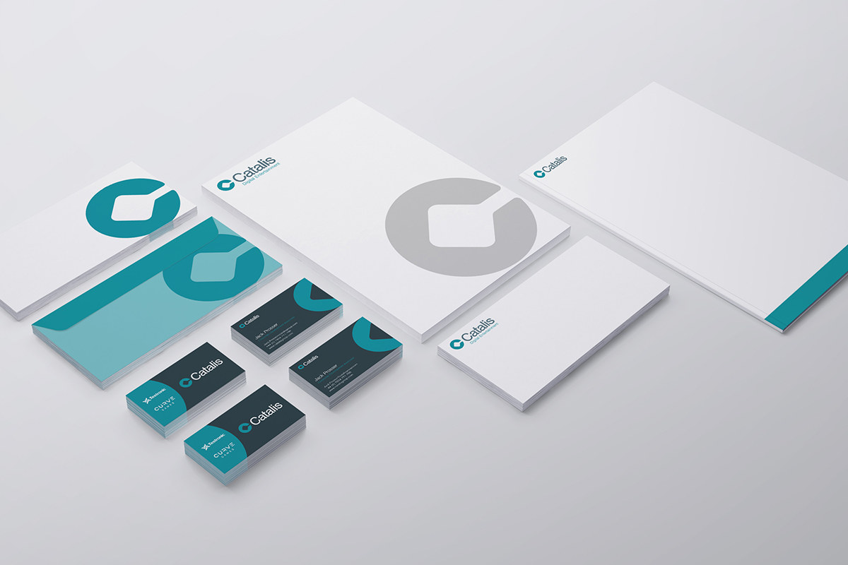 Catalis stationery and business card mockups
