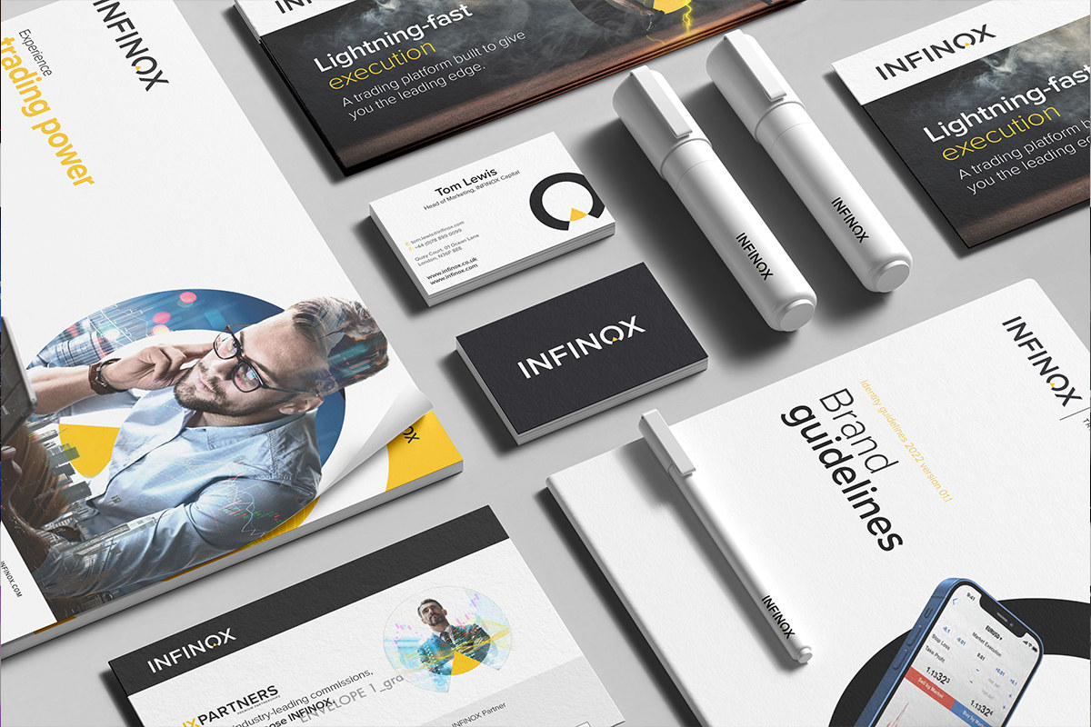 INFINOX branded collateral and financial marketing materials