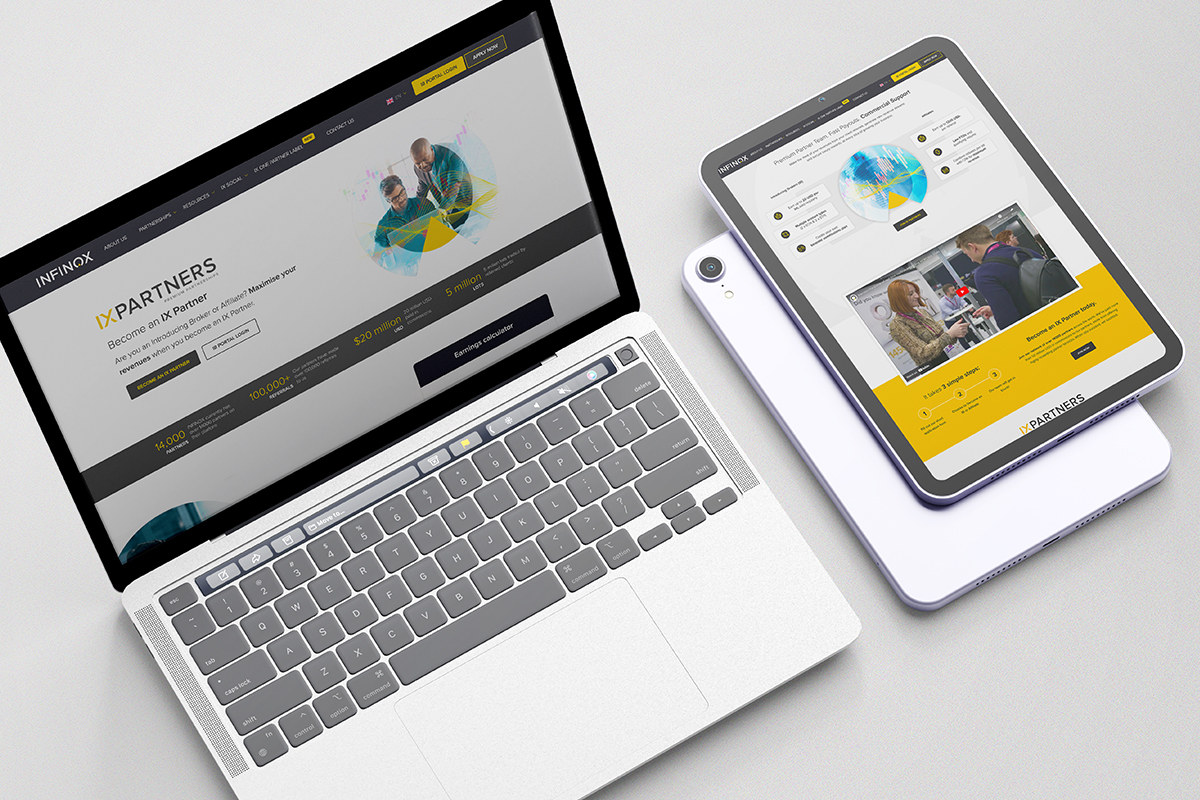 IX Partners website shown on a laptop and smartphone