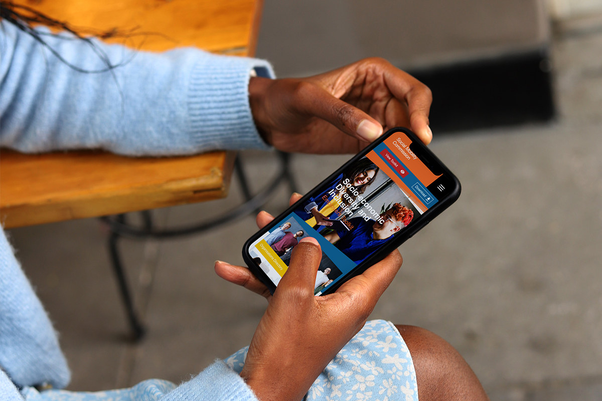 Social Mobility Commission website displayed on a smartphone