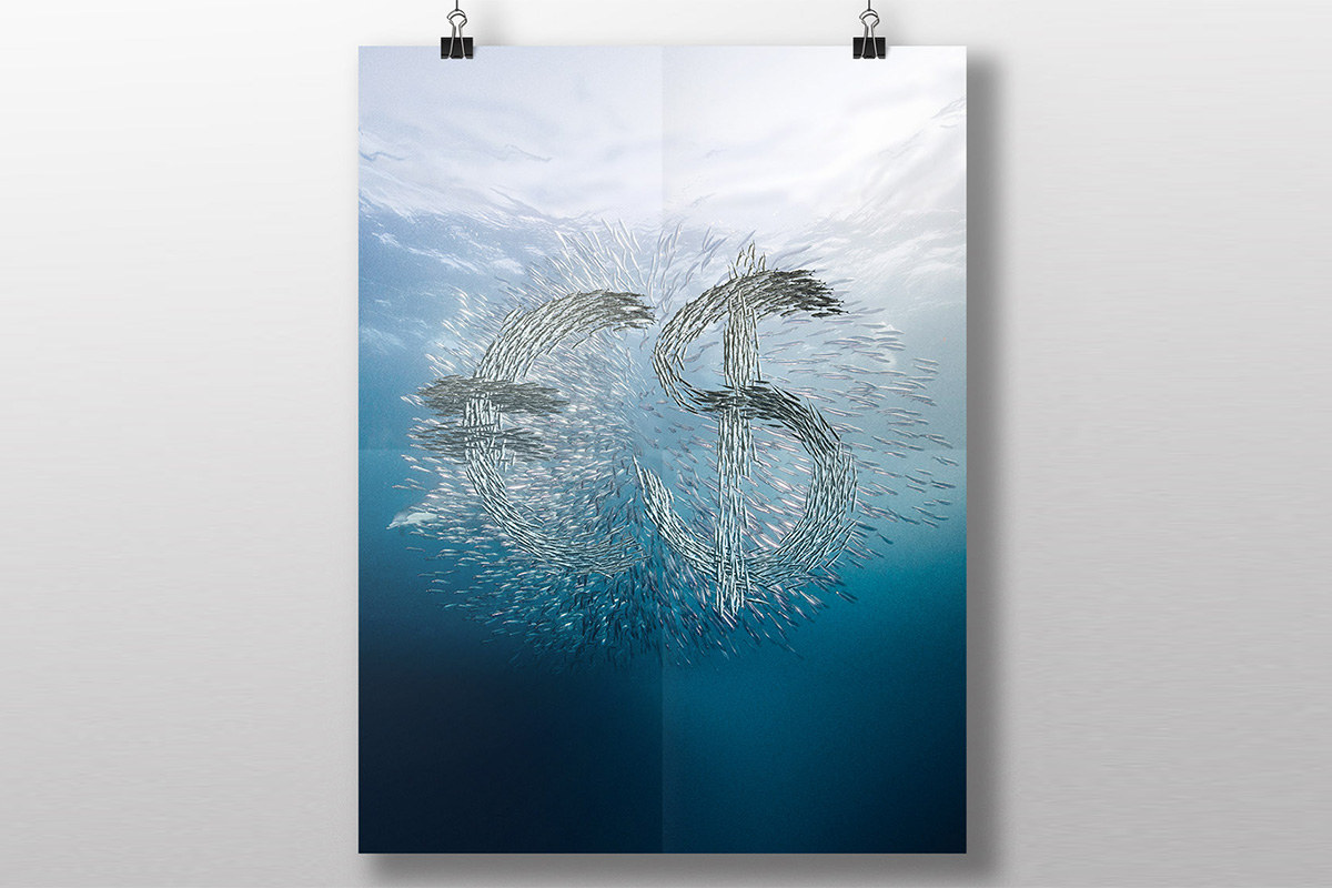 Sucden Financial campaign poster showing a fish beneath water
