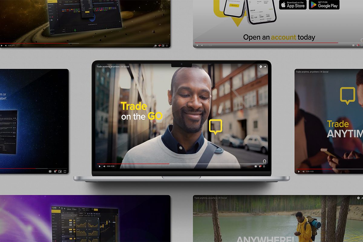 INFINOX video campaign stills displayed across multiple screens